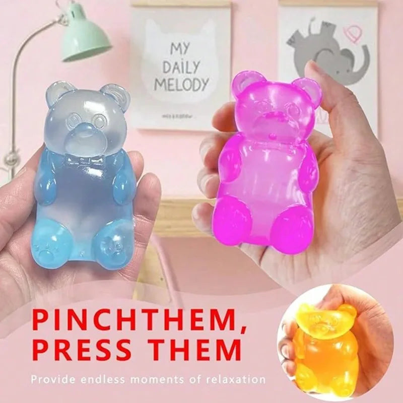Veltora NEEDOH soft gummy bear fidget squeeze toy made of TPR for sensory stress relief, perfect for kids' birthday parties.
