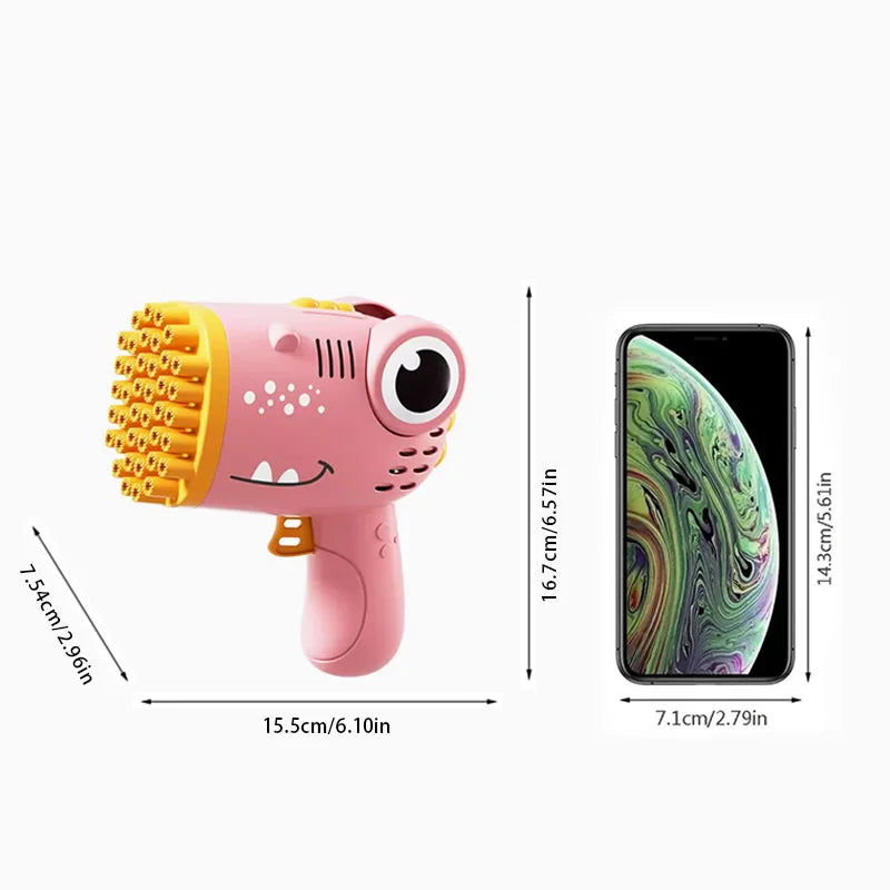 Veltora 40 Hole Dinosaur Bubble Handheld Bubble Machine for outdoor weddings and parties, no bubble water included