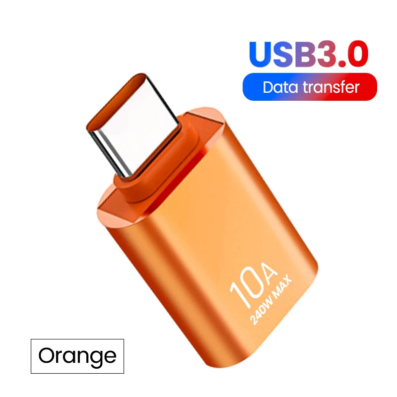 Veltora 10A OTG USB 3.0 Type C adapter with USB female and Type C male ports for fast charging and data transfer on Xiaomi Samsung PCs