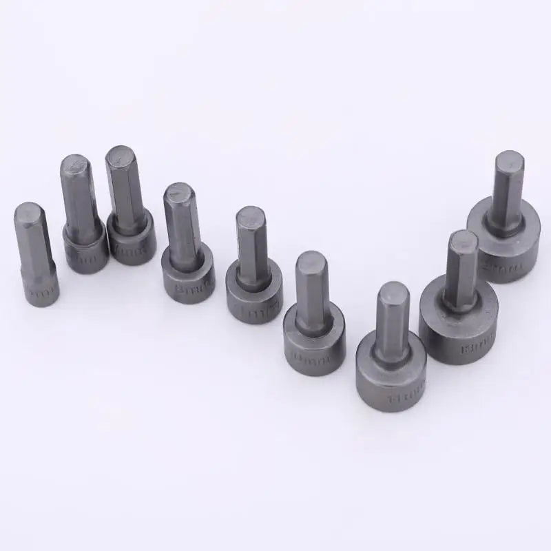 Veltora 9-piece set of hex sockets and screwdriver bits with sleeve nozzles and nut driver tools for DIY and professional use