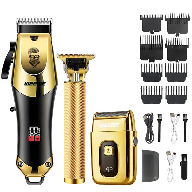 Veltora T9 Vintage men's electric hair clipper and beard trimmer with nose hair trimmer kit, rechargeable men's grooming device