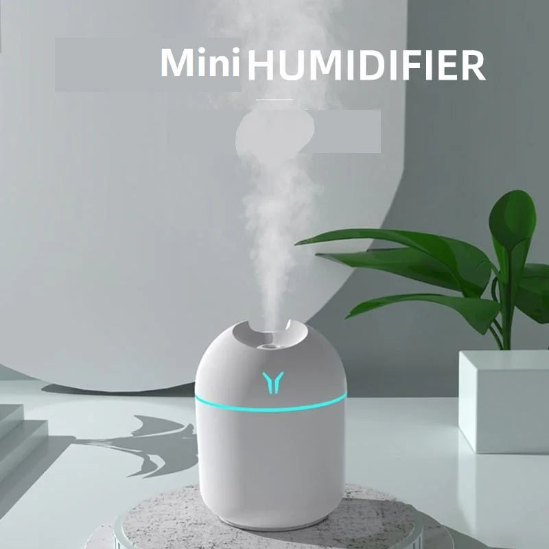 Veltora 250ml USB mini air humidifier and essential oil diffuser with LED color lamp, ultrasonic mist maker for home or car use