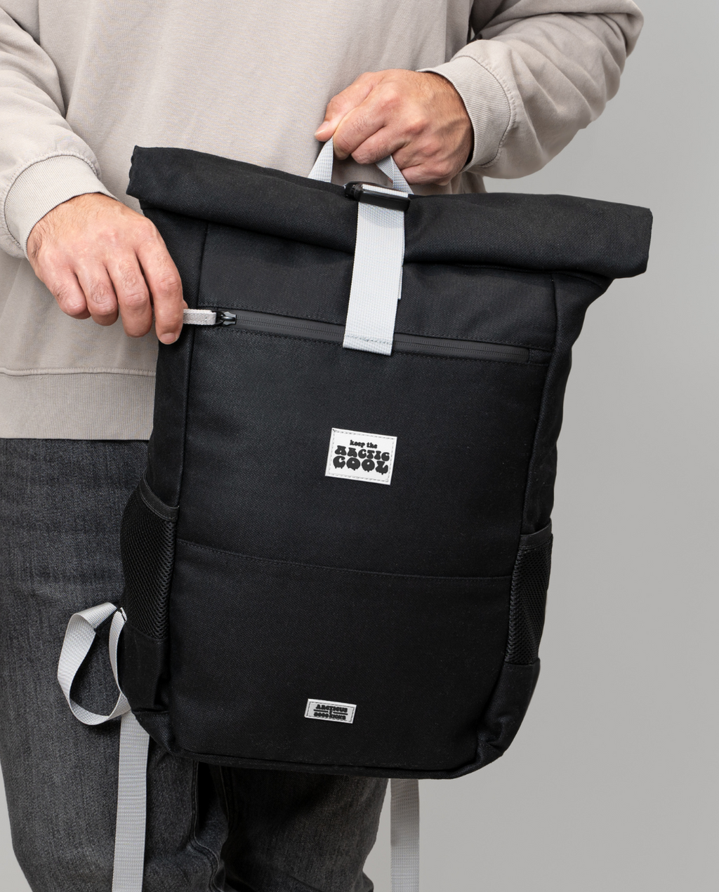 Arcticus Polar Explorer Backpack in black with multiple compartments and adjustable straps, designed for outdoor adventures.