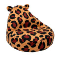 Bees&blooms Teddy Leopard Bean Bag for Kids, soft plush with leopard print, cozy and fun seating for children.