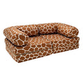 HoneyHug soft modular children's sofa by bees&blooms with giraffe print, featuring plush fabric and colorful, child-friendly design.