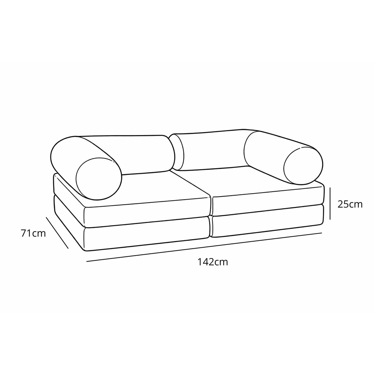 HoneyHug soft modular children's sofa by bees&blooms in leopard print, featuring plush fabric and flexible seating arrangement.