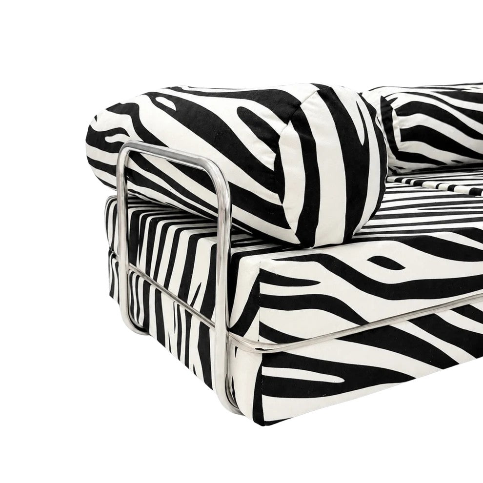 Bees&blooms HoneyHug soft modular sofa for children in zebra print, featuring colorful, plush fabric and versatile seating design.