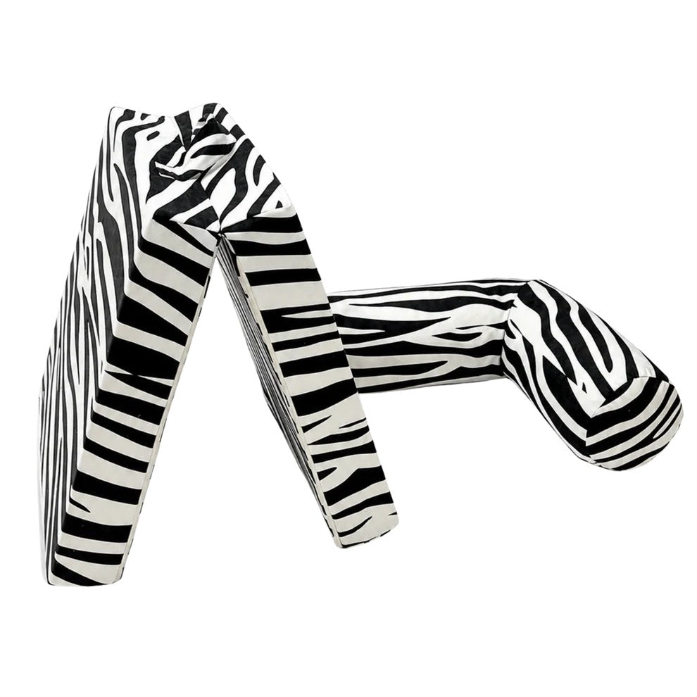 Bees&blooms HoneyHug soft modular sofa for children in zebra print, featuring plush fabric and flexible design for kids' comfort.
