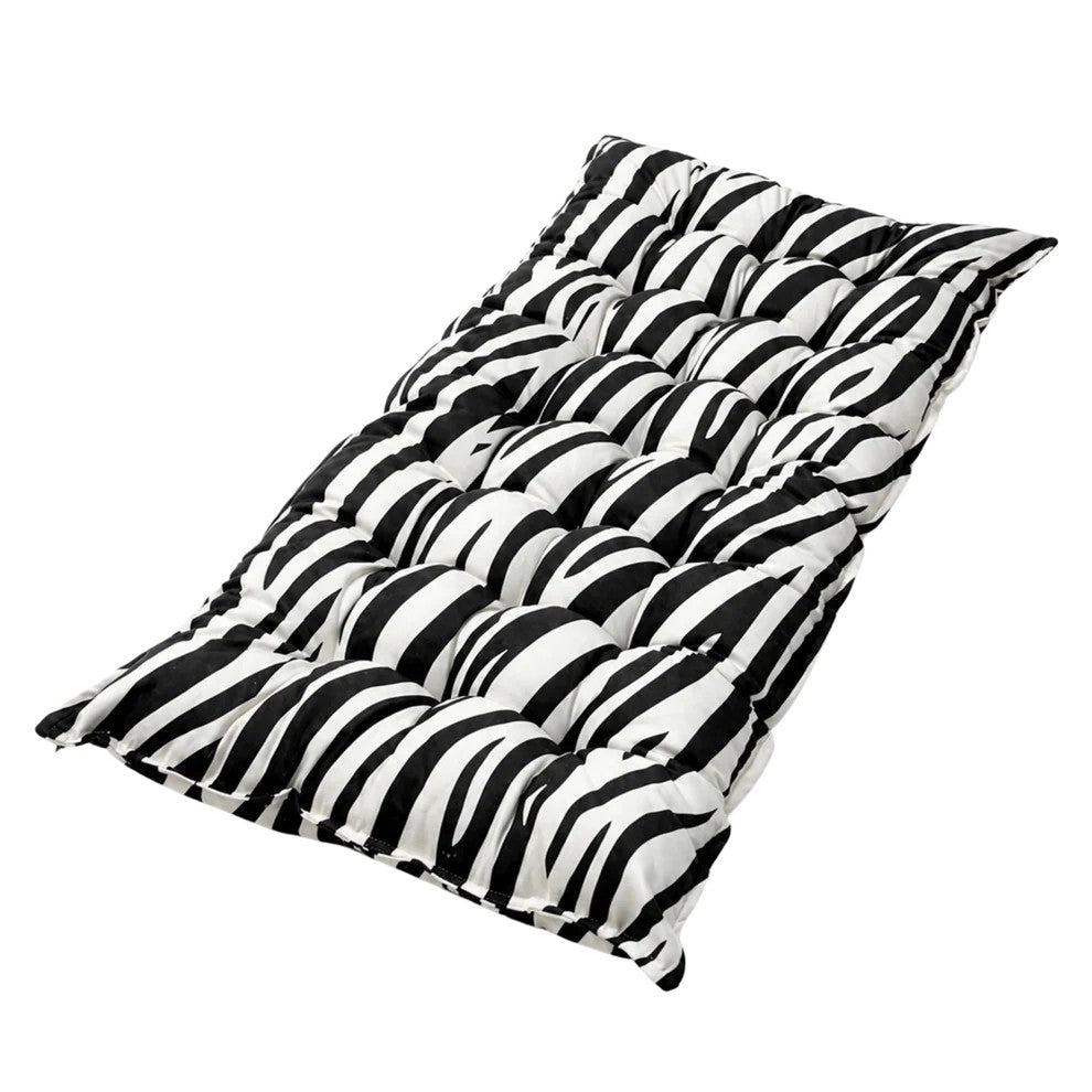 Bees&blooms quilted kids' floor cushion in zebra print, available in three sizes, soft and comfortable for children.