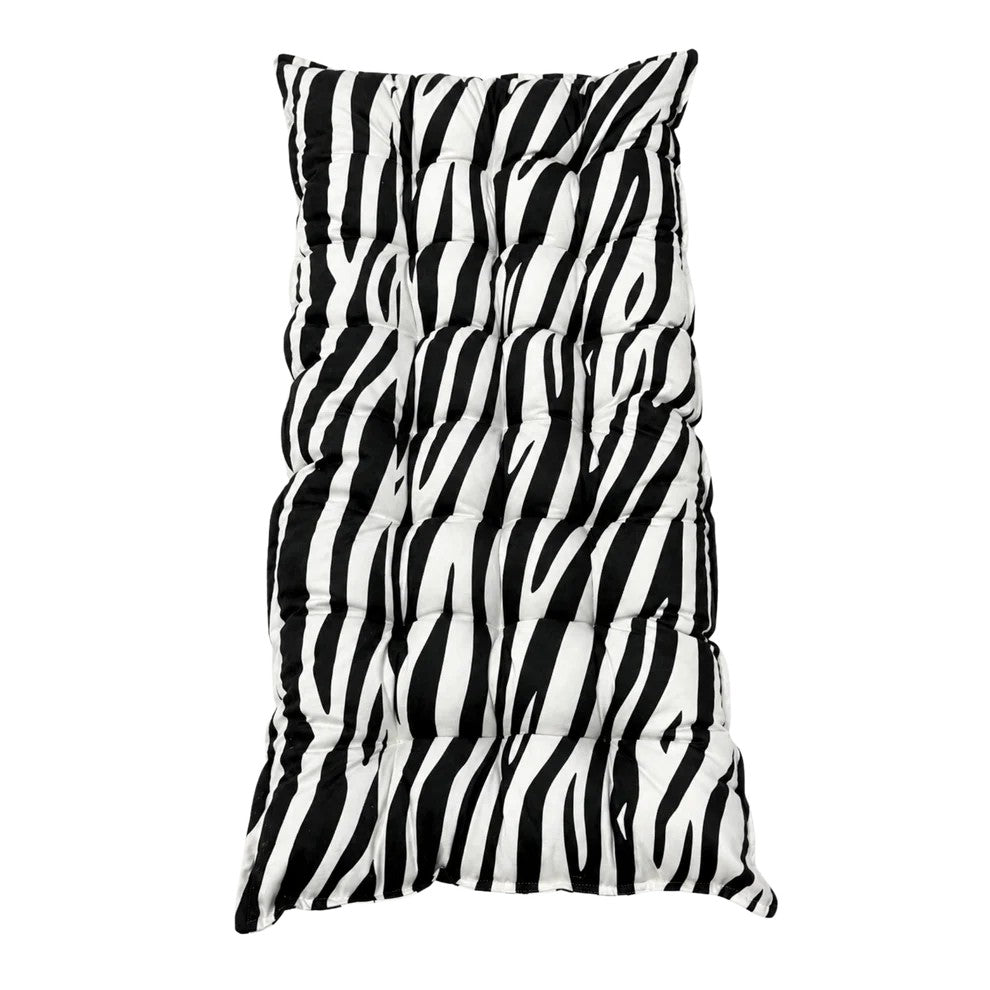 Bees&blooms quilted kids' floor cushion in zebra pattern, available in three sizes, soft and cozy for children's playroom.