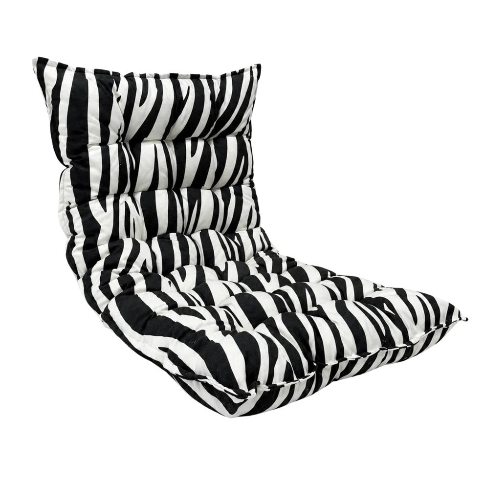 Bees&blooms quilted kids' floor cushion in zebra print, available in three sizes, soft and comfortable for children's play area.