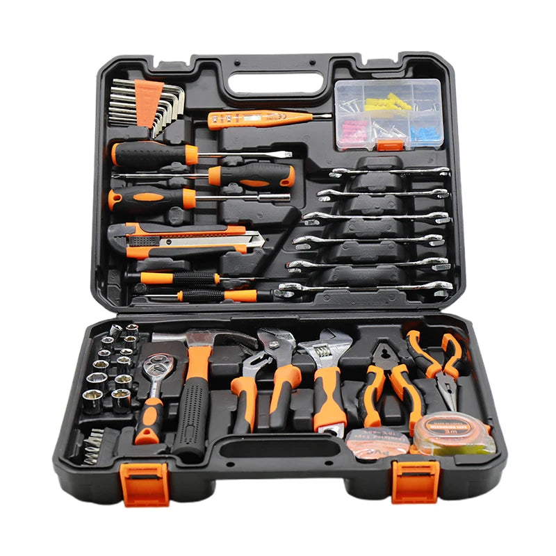 Dropshipman 53-piece home hand tool set with woodworking, repair, garden tools, and toolbox for household DIY projects.