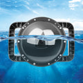 Black diving face fish eye mask lens cover for sports cameras, designed by Dropshipman, fits underwater photography gear.