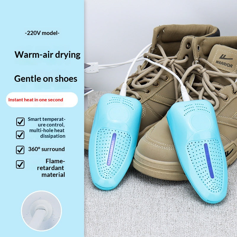 Blue Dropshipman household UV shoe dryer with dehumidifying and deodorizing features, designed to dry and freshen shoes efficiently.