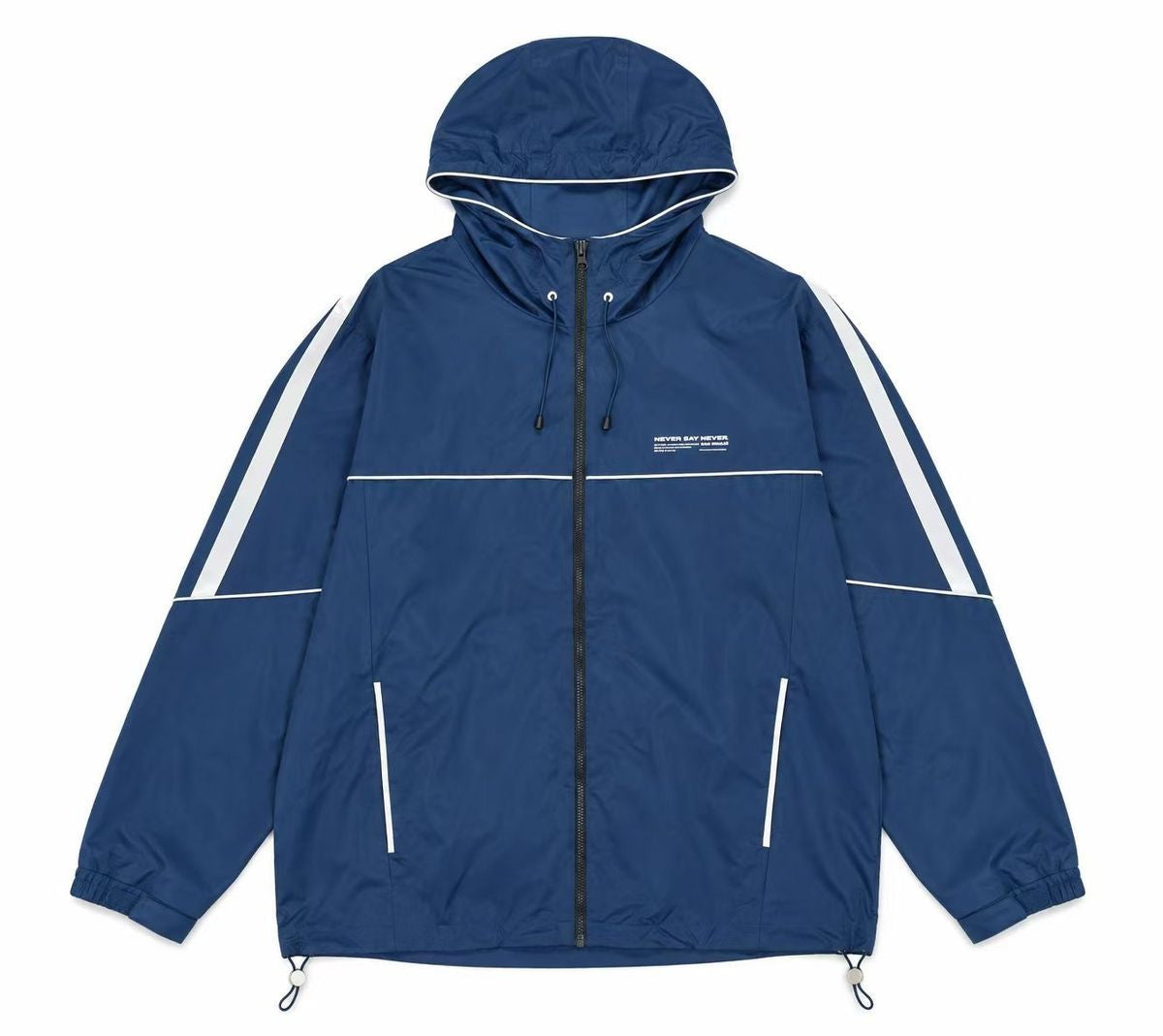 Blue printed outdoor casual coat by Dropshipman, stylish and simple, perfect for everyday wear and outdoor activities.