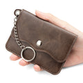 Brown women's multi-card-slot wallet with spliced design by Dropshipman, featuring multiple card compartments and stylish details.