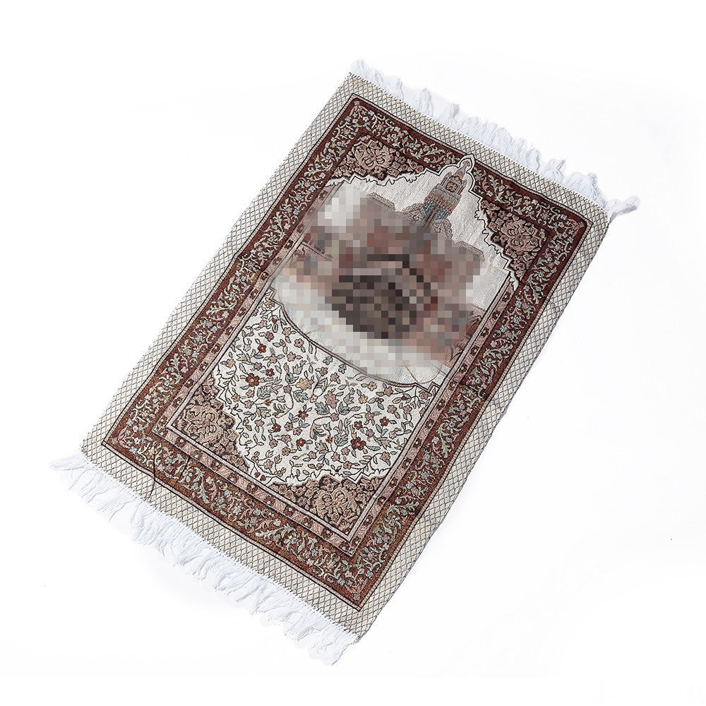 New floral design Kaaba gold-thread cotton yarn carpet, 65x105cm, featuring intricate floral patterns and gold accents.