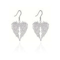Hip-hop style feather angel wings heart inlay zircon pendant necklace for men and women, rock punk jewelry accessory