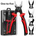 Dropshipman five-in-one multi-functional tool pliers with interchangeable heads, including wire cutters, crimpers, scissors, and more.