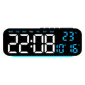 Black simple multi-function LED alarm clock by Dropshipman with blue light display and digital time features.