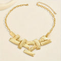 Gold Y2K-style versatile alloy necklace with layered chain design, stylish and trendy jewelry accessory.