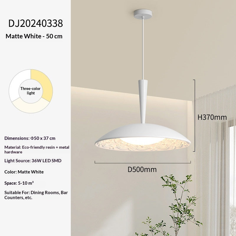 Matte white Nordic minimalist creative lighting fixture with three-tone design, modern and stylish interior ceiling light.