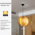 Warm Chinese-style wood veneer chandelier by Dropshipman, featuring a creative design and natural wood finish in a small 45cm size