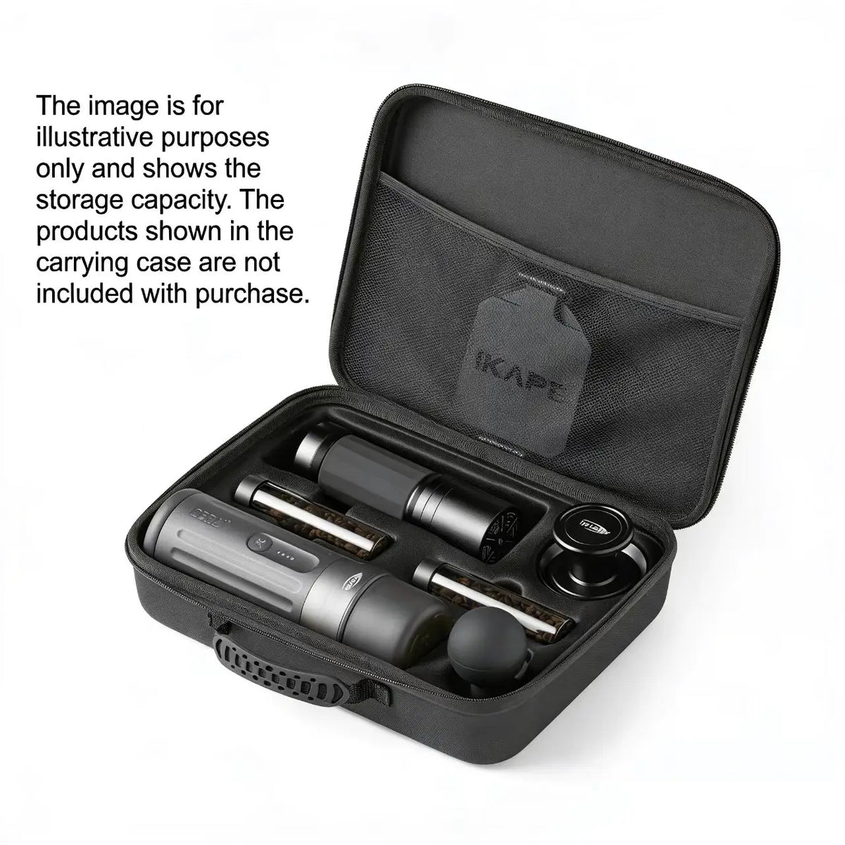 IKAPE carrying bag for Kapo K2 portable coffee machine, designed for easy transport for camping, car trips, or home use.