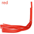 Red fetish whip from Dropshipman used for spanking the buttocks, featuring a leather strap and handle for sensory play.