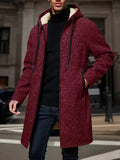Red mid-length thin fleece loose-fit plus-size sweatshirt by Dropshipman, cozy and comfortable for casual wear.