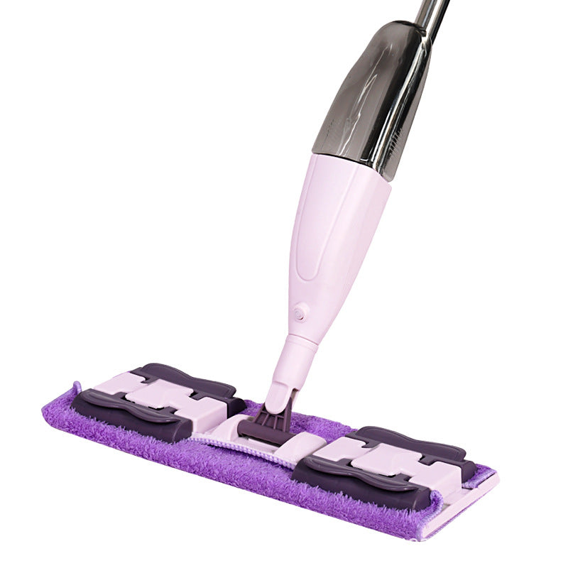 Dropshipman wet-and-dry spray flat mop with white and rag attachments, ideal for versatile floor cleaning.