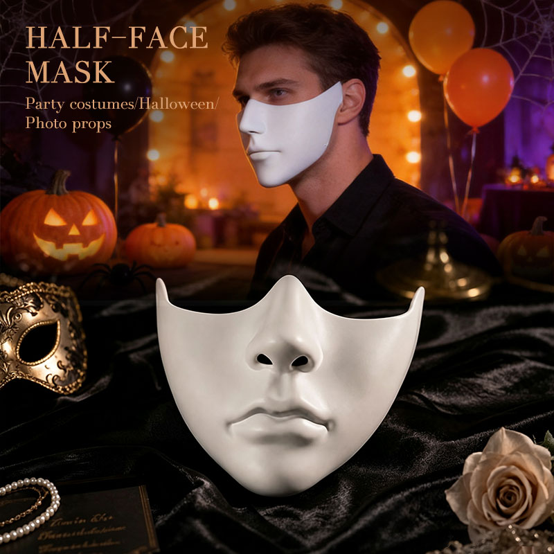 Hand-painted half face mask in retro Peking Opera style, ideal for cosplay, role play, or as unique home wall decor.