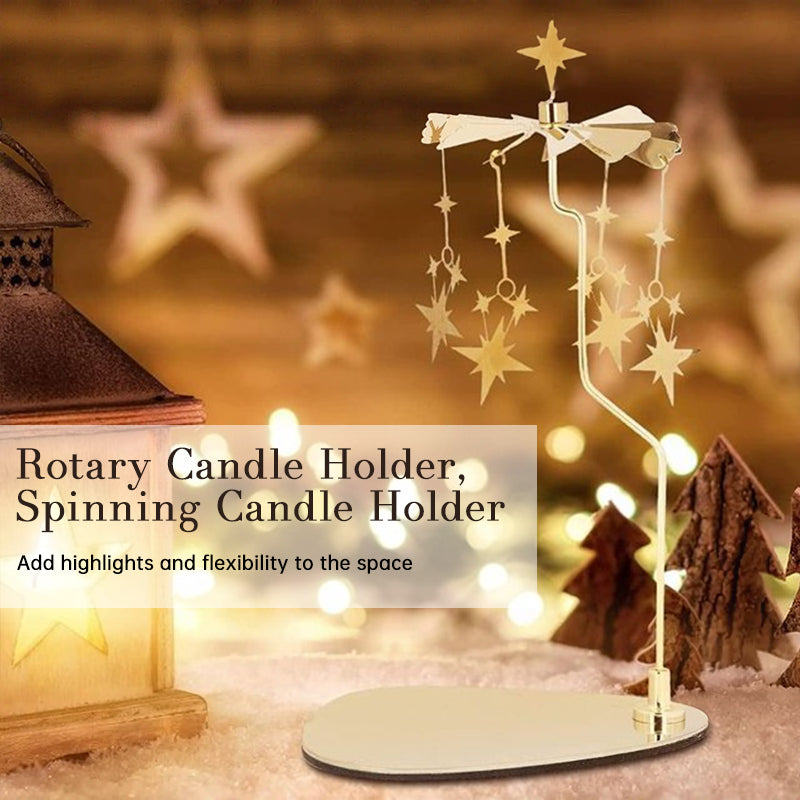 Heat-powered carousel candle spinner holder from eprolo with rotating feature and tray for decorative candle display.
