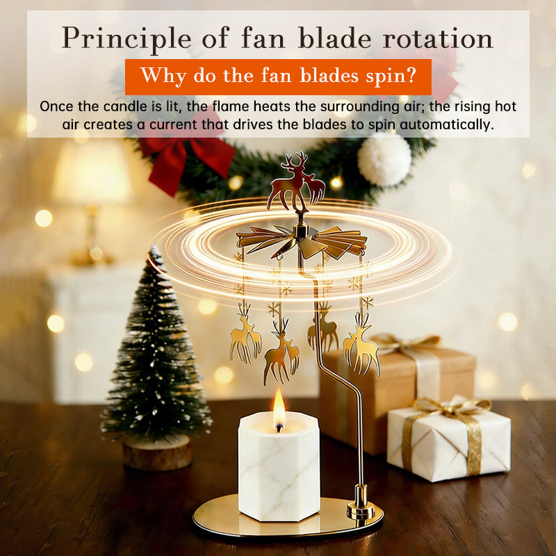 Heat-powered carousel candle spinner holder with tray by eprolo, featuring a rotating design for decorative candle display.