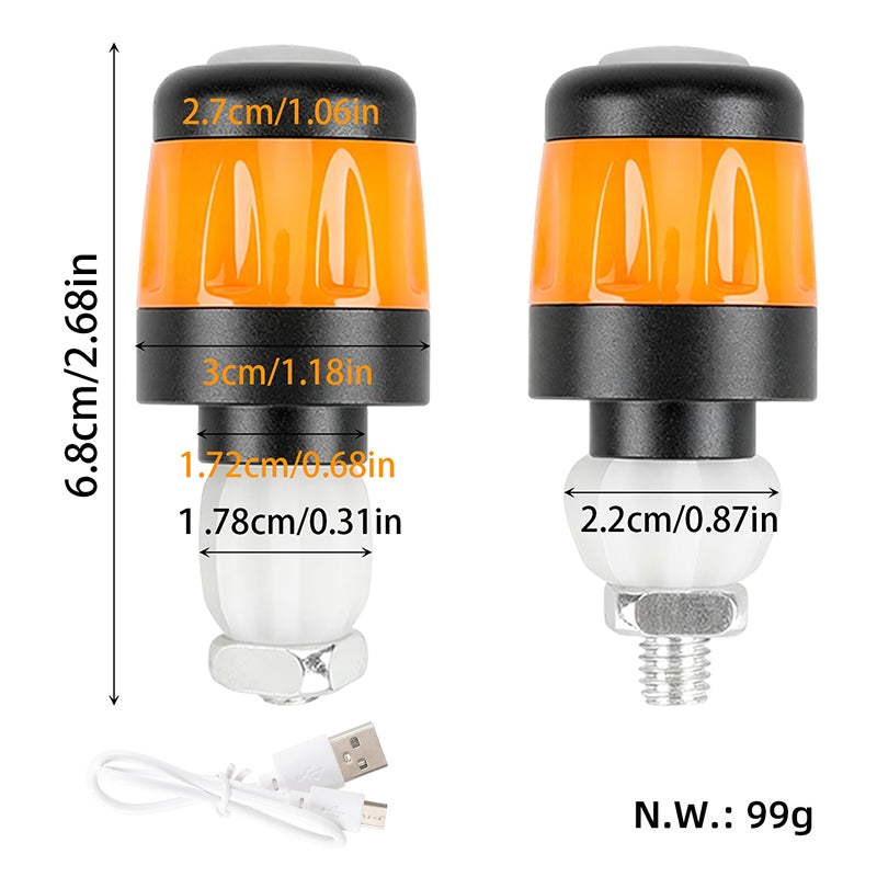 eprolo LED scooter turn signal lights 2-pack for Ninebot Max G30 ES series, waterproof handlebar indicators on scooter handlebar