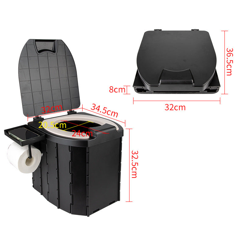 Portable PU toilet with lid by eprolo, sturdy camping potty for adults, 200kg capacity, ideal for outdoor adventures and emergency use.