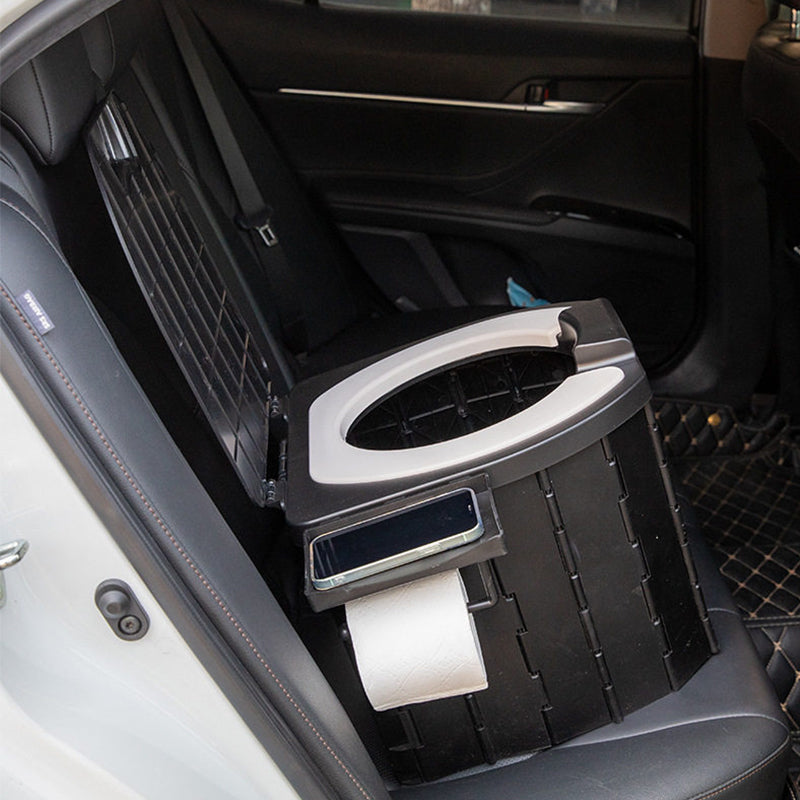 Eprolo portable PU toilet with lid, 200kg capacity, ideal for camping, outdoor adventures, and car emergencies, compact and sturdy.