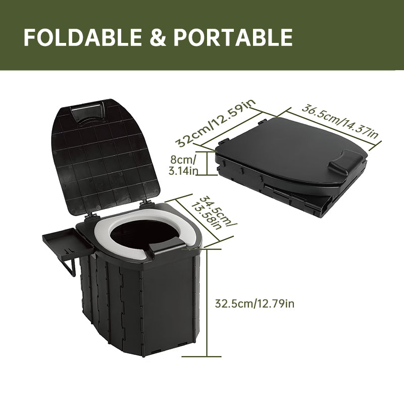 Portable PU toilet with lid by eprolo, adult camping potty with 200kg capacity, ideal for outdoor adventures and emergency use.
