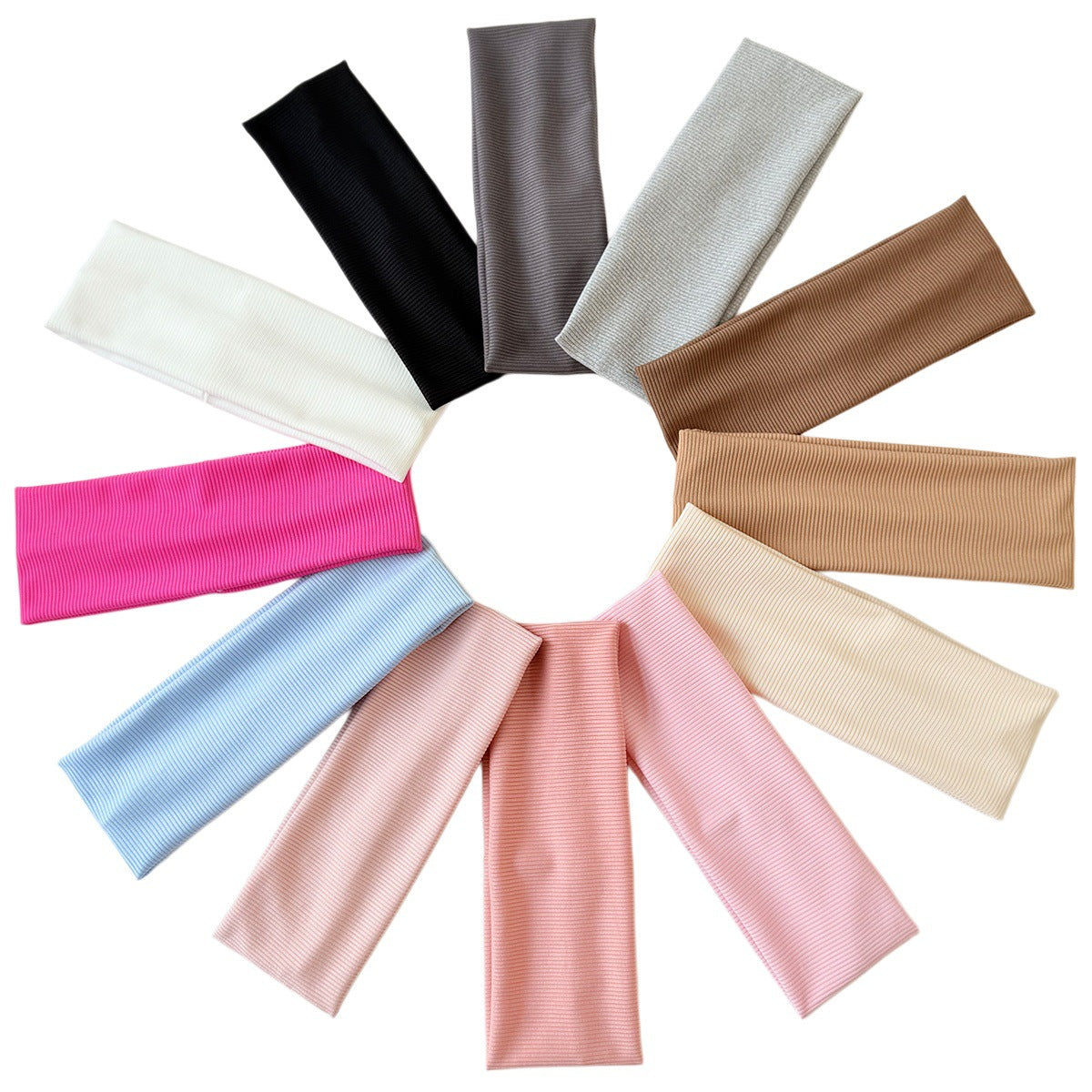 Black cotton elastic wide headband, sweat-absorbent and multi-functional, suitable for sports and casual wear.