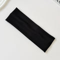 Black cotton elastic headband from eprolo, wide sweat-absorbent band, versatile solid color headwear for active and casual wear.