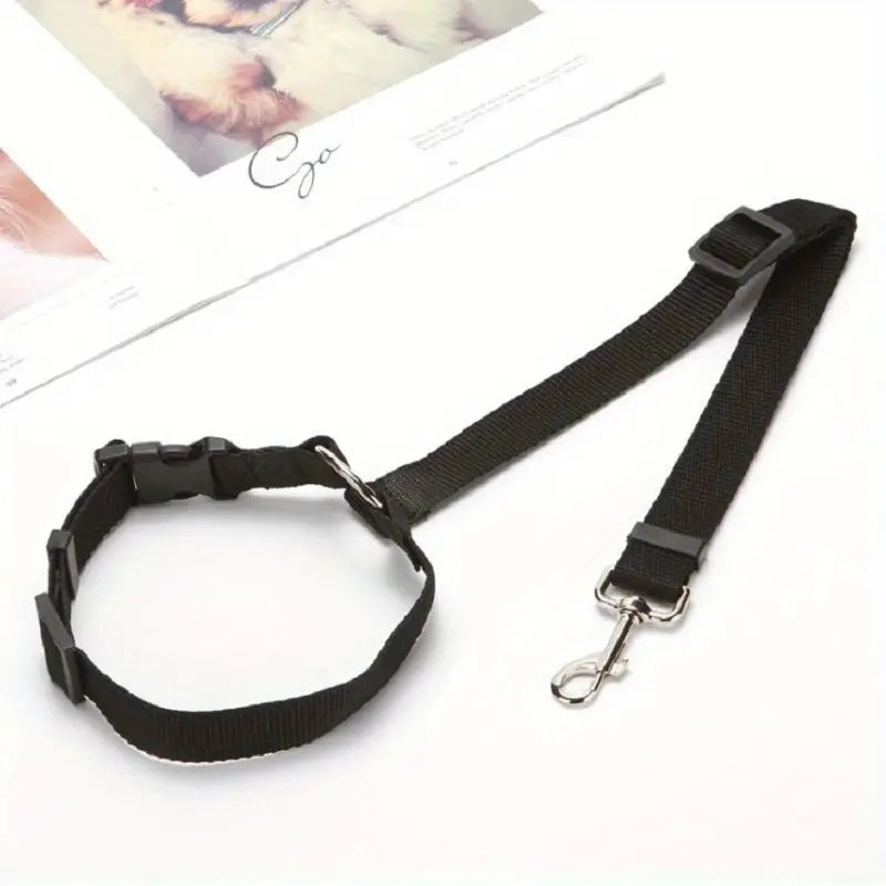 Black eprolo pet car safety belt ring and harness for dogs, adjustable rear seat lead for secure travel safety