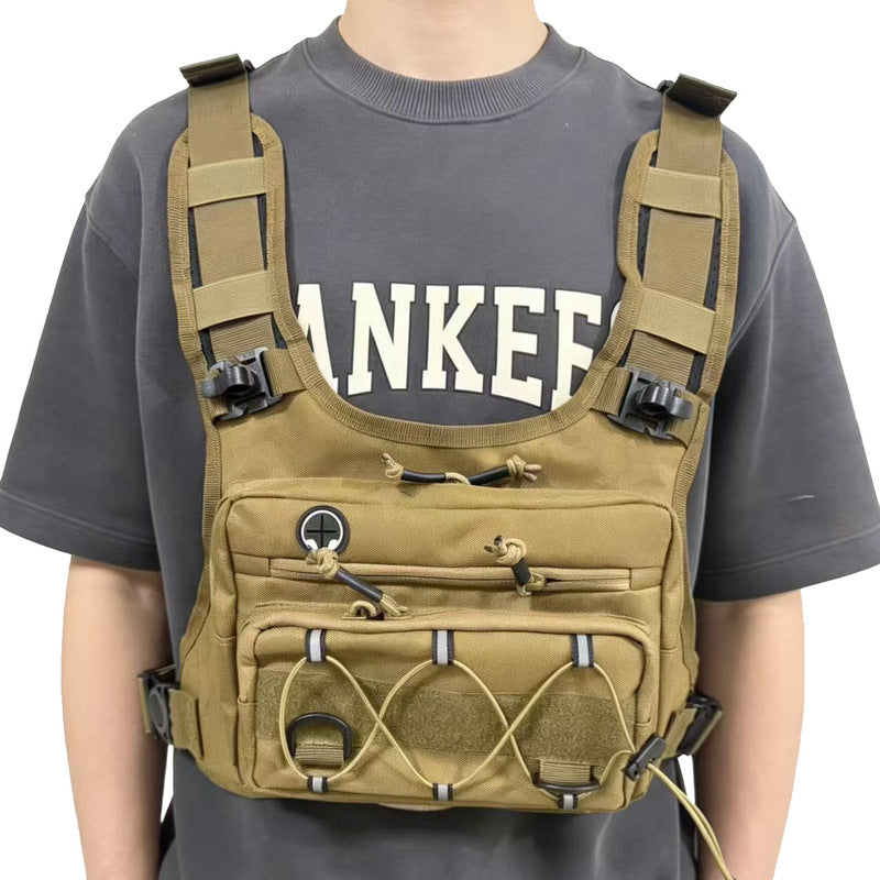 Men's waterproof tactical chest bag by eprolo, outdoor crossbody sling for hiking, trail running, travel, and camping.