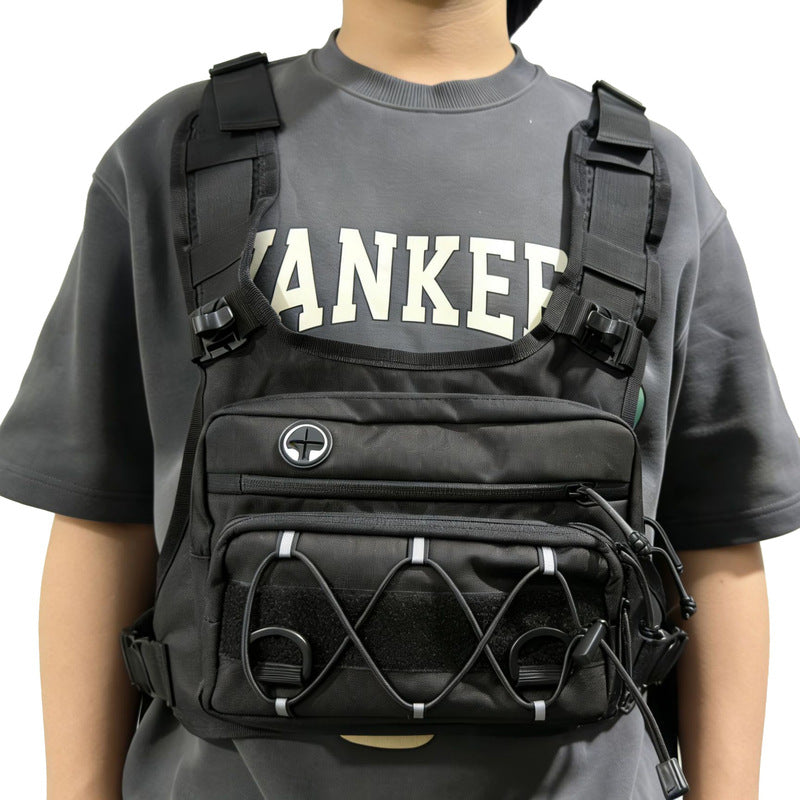 Men’s waterproof tactical chest bag by eprolo, outdoor crossbody sling ideal for hiking, trail running, travel, and camping.