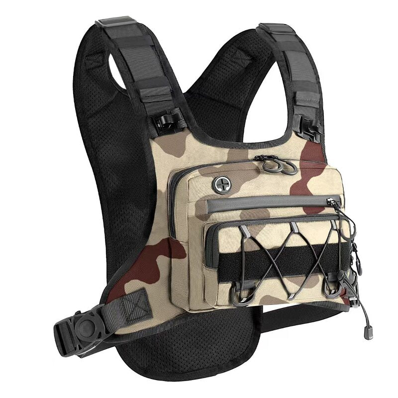 Men’s waterproof tactical chest bag by eprolo, outdoor crossbody sling for hiking, trail running, travel, and camping activities.
