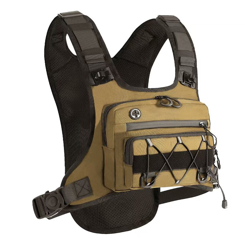 Men’s waterproof tactical chest bag by eprolo, outdoor crossbody sling ideal for hiking, trail running, travel, and camping.