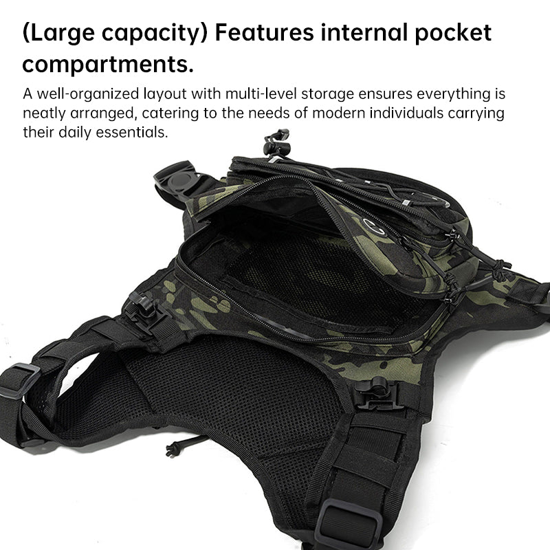 Men’s waterproof tactical chest bag by eprolo, outdoor crossbody sling for hiking, trail running, travel, and camping activities.