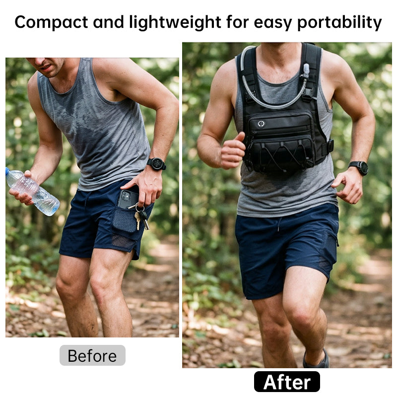Men’s waterproof tactical chest bag by eprolo, outdoor crossbody sling for hiking, trail running, travel, and camping activities.