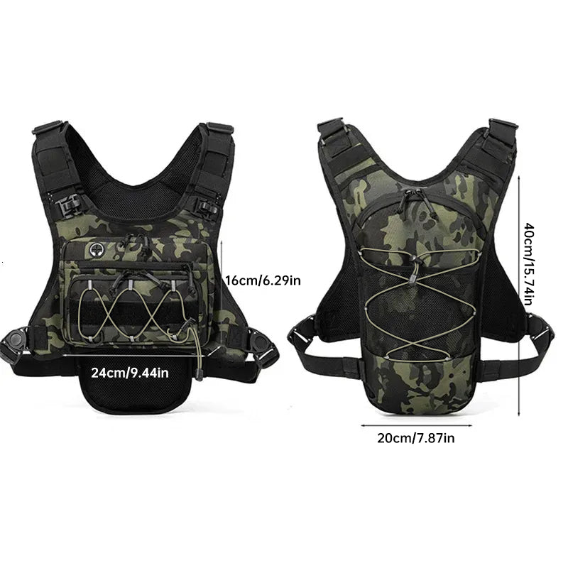 Men’s waterproof tactical chest bag by eprolo, outdoor crossbody sling for hiking, trail running, travel, and camping activities.
