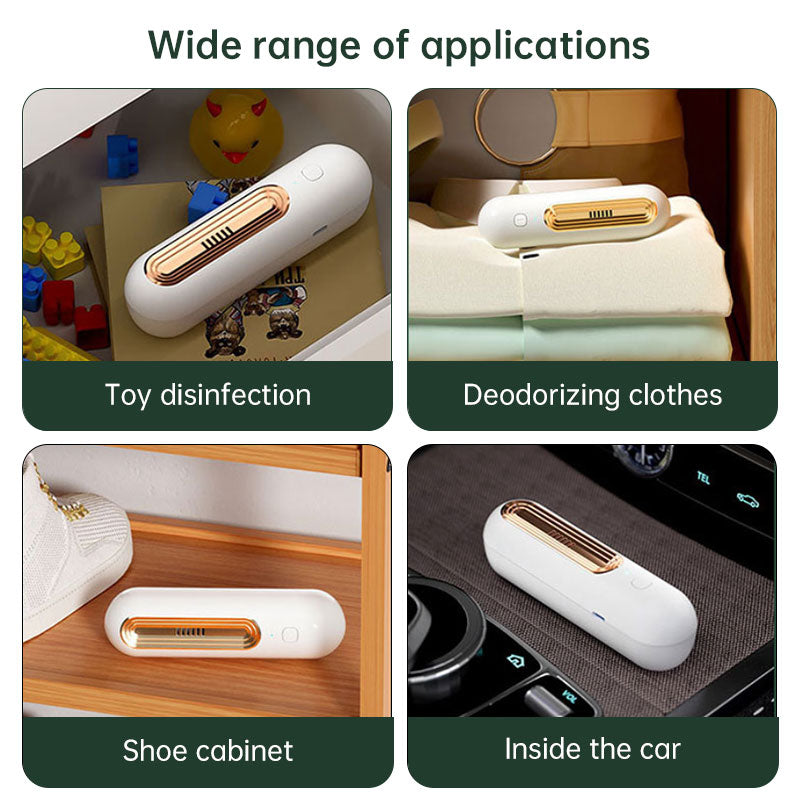 eprolo Ozoori rechargeable fridge deodorizer in gold, odor eliminator for kitchen, freezer, and food storage.