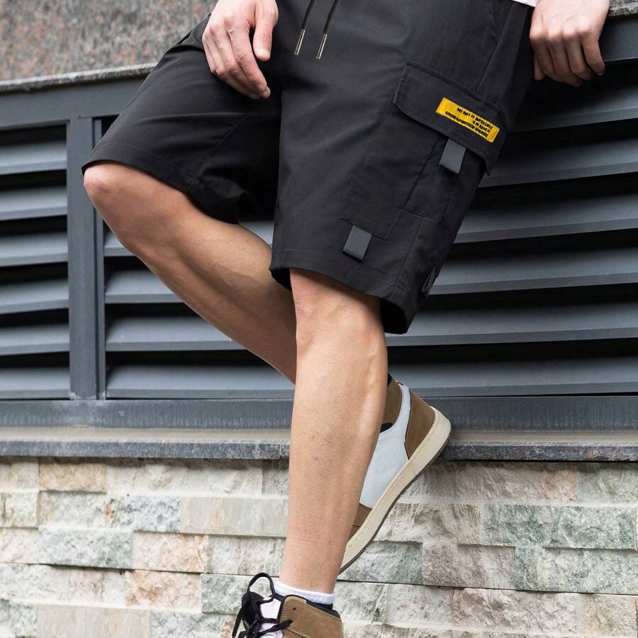 Gray men's casual shorts by eprolo, loose fit with drawstring waist, trendy style for students, EU size XS.